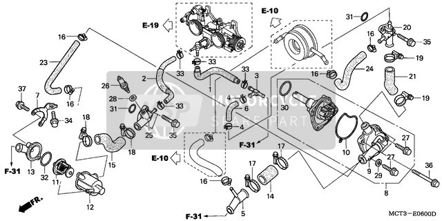 Honda FJS600 2001 Water Pump for a 2001 Honda FJS600